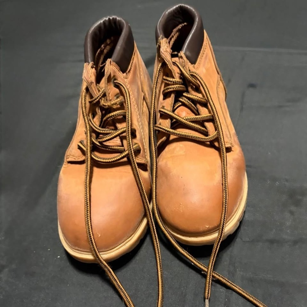 Mountain Gear Youth Size 2 Brown Lace Up Hiking Boots Faux Suede Gorpcore
